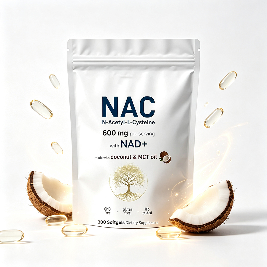 Mct Oil Coconut - NAC 600 มก. ซอฟต์เจล ผสมน้ำมันมะพร้าว MCT