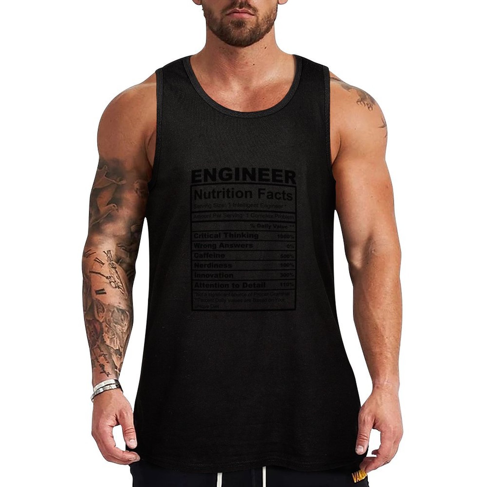 Nutrition Workout - เสื้อกล้ามออกกำลังกายลายข้อความตลกๆ สำหรับวิศวกร เสื้อกล้ามฟิตเนสระบายอากาศได้ดี กระชับกล้ามเนื้อ