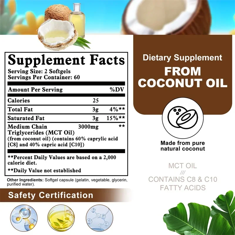 อาหารเสริมน้ํามัน MCT - ประกอบ - Mct Oil Coconut บทวิจารณ์และราคา