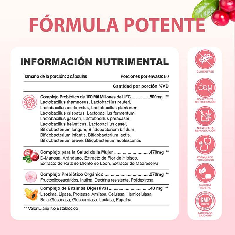 แคปซูลโปรไบโอติกส์ MUJER - สนั - Probiotics Women Health บทวิจารณ์และราคา